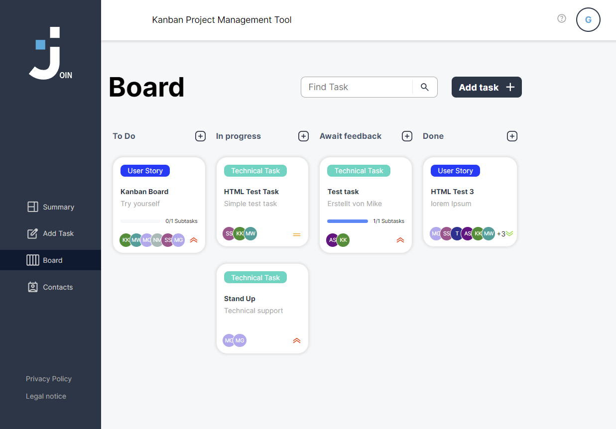 Intuitiver Task-Manager mit Kanban-Board